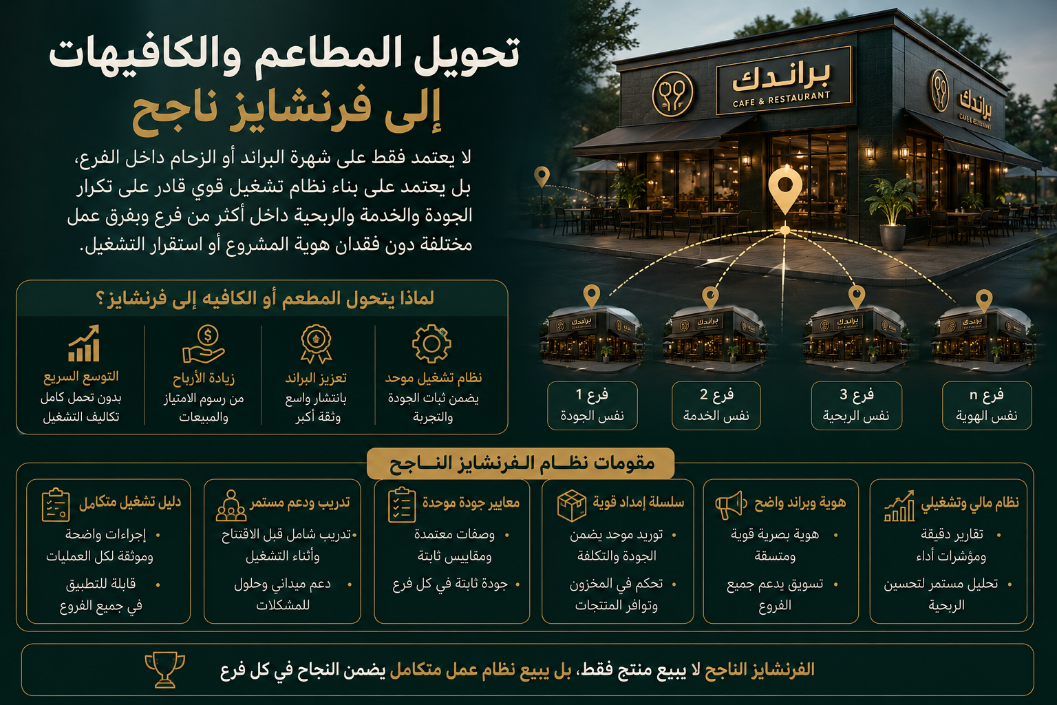 الفرنشايز للمطاعم والكافيهات 2026 كيف تحول مشروعك إلى علامة تجارية قوية قابلة للتوسع